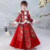 Yx Dinastía Han Niñas Año Nuevo Estilo Chino Traje Tang Rojo Bebé Ropa de Año Nuevo Ropa de Invierno para Año Nuevo Disfraz Antiguo Infantil Engrosado Invierno