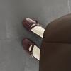 Sapatos Mary Jane com Laço para o Dia a Dia Estilo Literário de Couro Bovino de Primeira Camada Salto Grosso Salto Médio Bico Redondo Sapatos de Couro Genuíno para Mulheres Outono 2025
