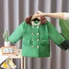 0022 Abrigo Infantil Estilo Militar para Niños, Chaqueta Gruesa de Algodón con Forro de Polar para Invierno, Nuevo Modelo 2026, Abrigo Cálido para Niños del Noreste