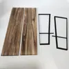 Prateleira Flutuante de 2 Níveis Armazenamento para Banheiro Pendurada na Parede Lavanderia Quarto Cozinha Organizador Metal Madeira Estilo Country Natural