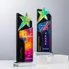 Ventas Directas de Fábrica de Trofeos de Cristal, Medallas de Competición Personalizadas, Trofeos de Premiación Creativos y Coloridos, Premios para Reuniones Anuales Corporativas, Premios de Vidrio de Colores