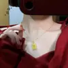 Puzuo Sifeng con accesorios dorados DIY collar con colgante de la marca de la fortuna de diamantes cadena de clavícula de personalidad de moda para mujer