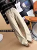 ¡Pantalones de gratitud con forma de pera! Pantalones de sable elásticos en cuatro direcciones color caqui para mujer Lyocell tacto relajado que cubre la carne vaquero de pierna ancha