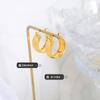Pendientes electrochapados en oro de 18 quilates de acero inoxidable, de moda, estilo europeo y americano, en forma de U, con textura de escamas de dragón, pendientes nicho de moda