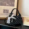 2026 Nuevo Bolso de Hombro de Lunares Estilo Coreano Elegante para Mujer, Bolso Cruzado Único con Lazo, Bolso de Mano Versátil para el Trabajo