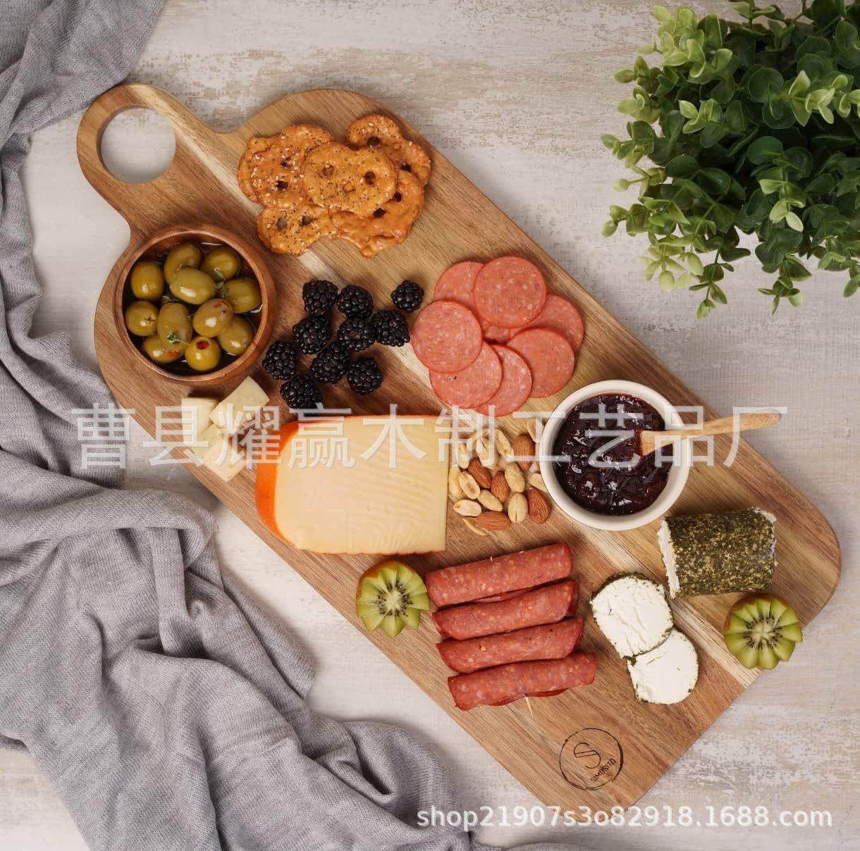 相思木切菜砧板 厨房双面切菜板 面包牛排水果点心托盘 可定制
