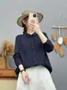 Colección Otoño 2026: Camisa de Algodón Fresco Estilo Japonés de Doble Botonadura y Manga Larga, Nuevo Top Casual para Mujer al por Mayor