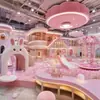 Macaron Rosa Castelo Travesso de Luxo Equipamentos de Playground Indoor Centro Comercial Parque Infantil para Pais e Filhos Instalações Personalização