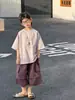 Camiseta de Algodón para Niños Cotton Shop, Algodón Puro, Manga Corta de Verano para Niños, Estilo Coreano, Nuevo Modelo 2026, Sencilla y Moderna, Transpirable, Ropa Infantil Versátil