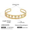 Pulseira Jieding de Ouro 18K com Zircônia, Camada Dupla Aberta, Aço Titânio Antidesgaste, Acessórios de Luxo Leve de Alta Qualidade, Aço Inoxidável