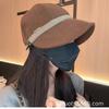 Gorra de Pato de Estilo Coreano de Ala Ancha para Cubrir la Cara para Mujeres, Versátil para Primavera y Otoño, Sombrero de Pescador Adelgazante, Gorro de Lana Casual, Directo del Fabricante