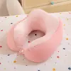 Almohada de Espuma Viscoelástica de Color Sólido en Forma de U, Almohada Redonda de Viaje para el Cuello, Almohada de Espuma Viscoelástica en Forma de U al por Mayor con Impresión de Logo