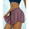 Pantalones cortos deportivos casuales europeos y americanos de comercio exterior anti-exposición falsos de dos piezas adelgazantes para deportes gimnasio yoga desnudo transpirables