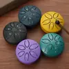 Tambor de Lengua de Acero Etereal Mini de Acero al Carbono al por Mayor de 3 Pulgadas 6 Tonos Tambor de Lengua de Acero Tambor para Alivio del Estrés Instrumento de Percusión Tambor Hueco Instrumento Portátil para Niños