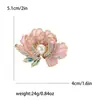 Broche de Flor de Peonía Nueva Moda Exquisito Esmalte Pin Joyería para Vestido Traje de Mujer Joyería de Planta