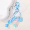 Chaveiro de corrente acrílica com florzinhas coloridas, pingente de sino flor de macaron, chaveiro fofo para menina, lote misto