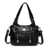 Fornecimento Exclusivo Transfronteiriço de Bolsas Femininas, Estilo Lavado e Desgastado, Bolsa com Estampa de Leopardo, Bolsa Transversal de Grande Capacidade, Bolsa de Ombro com Múltiplos Bolsos