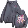 Sudadera con Cremallera de Merchandising Limitado Kpop Demon Slayer Moda Dibujos Animados Sudaderas con Capucha y Cremallera para Hombres Mujeres Casual