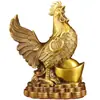 Adorno de Pollo Yuanbao Chino al por Mayor Adorno de Gallo de Latón para Dinero Manualidades Regalos Animales para Oficina Hogar