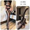 Medias de seda sexys de estilo europeo y americano con tirantes de jacquard, para discoteca, talla 3211