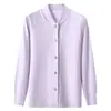 Roupa íntima de algodão para primavera e outono para mulheres de meia-idade e idosas, blusa cardigã, suéter de algodão quente para mães com fechamento frontal