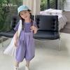 Traje de Verano para Niñas 2023 Nueva Moda Ropa para Niñas Pequeñas Monos de Manga Corta de Verano Estilo Verano
