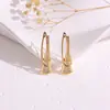 Lujo Ligero y Sensación de Alta Gama, Pendientes de Cobre Incrustados con Circonita para Mujer, Diseño Simple, Pendientes Versátiles, Modernos y Únicos, Transfronterizo