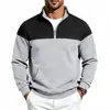 Moletom diagonal com zíper e forro de fleece masculino novo para 2026, casaco casual com capuz de caimento solto para outono e inverno