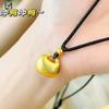 Collar Futuo de oro para mujer, colgante sencillo con cierre de imitación, colgante de arena dorada bañado en oro, joyería al por mayor