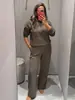 Comercio Exterior Transfronterizo Ropa de Mujer Otoño Nuevo Estilo Europeo y Americano Sudadera con Capucha y Cordón Traje de Pantalón para Mujer