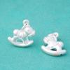 Colgante Caballo de Troya 3D de Plata S999 Accesorios Divertidos para Niños DIY Hecho a Mano Pulsera de Cuerda Colgante de Pulsera Colgante Caballo Mecedor