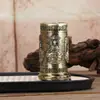 Quemador de Incienso Zen Estilo Chino con Relieve de Buda en Cuatro Lados y Pequeño Diseño de Nube Auspiciosa, Quemador de Incienso de Aleación para Ceremonia del Té y Decoración de Arte del Incienso
