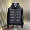 Estilo Nuevo Europeo Marca m Chaqueta de Plumas Casual con Parches Tejidos para Hombre Plumón de Pato Blanco Cálido Moderna Ajustada Abrigo de Plumas