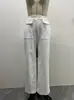 Pantalones de pana anchos retro para mujer Otoño/Invierno 2026, Pantalones rectos de cintura alta con doble bolsillo, Pantalones casuales transfronterizos europeos y americanos