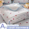 Cubrecama acolchado de gasa de doble capa Clase A, protector de colchón, antideslizante, para camas individuales y dobles, uso doméstico, colchón tatami, lavable a máquina, apto para todas las estaciones