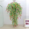Vinha de Flores Criativa Pendurada na Parede Novo Estilo Flor Artificial Cesta Suspensa Suporte de Parede Sala de Estar Quarto Sala de Jantar Decorações de Parede Trançada
