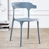 Cadeira de Plástico com Encosto Simples, Cadeira de Jantar Nórdica para Uso Doméstico, Cadeira de Plástico Econômica para Adultos, Cadeira Espessada em Forma de Chifre
