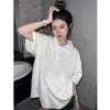 Camisa polo estudantil para mulheres, camiseta de manga curta, uso de verão em algodão puro, novo modelo 2026 para alunos do ensino fundamental II e médio, top casual solto com gola