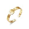 Anillo de Acero de Titanio Abierto de Lujo Ligero a la Moda para Mujer, Diseño Chino de Tendencia, Anillos de Pareja que No se Desvanecen, Joyería Popular para Mano