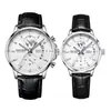 Reloj de Pulsera de Moda de Negocios Cronógrafo de Cuero Luminoso de Venta Caliente Transfronteriza, Reloj de Pulsera Versátil de Uso Diario de Bajo Perfil de Moda