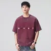2026 Nueva Camiseta de Verano para Hombre Estilo Americano Asut, Cuello Redondo, Manga Corta, Peso Pesado, Artesanía Pesada, Lavada, Corte Holgado, Estampada