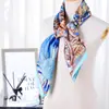 Estilo K Lenço Quadrado 90 Elegante Seda de Imitação Sarja Feminina Decorativo Lenço de Seda Feminino Toque de Seda DIY Lenço Fino de Seda