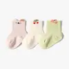 Tres Pares de Calcetines Infantiles de Media Caña, Calcetines de Bebé Transpirables con Caras Sonrientes de Dibujos Animados, Antideslizantes, Producto Nuevo Transfronterizo Clase A