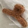Pinza de agarre de terciopelo de lana de cordero coreana, clip de tiburón para la parte trasera de la cabeza, pinza para el pelo, otoño e invierno, lana Teddy, cálida, venta al por mayor para mujeres