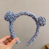 Ins Internet celebridade hairpin Coreia do Sul bonito urso headband lavagem facial faixa de cabelo outono e inverno bola de pelúcia vendendo headband bonito cocar