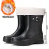 Zapatos Impermeables de Moda con Lazo Botas de Lluvia de Media Caña Botas de Lluvia para Mujer Calzado para Exteriores Zapatos para Salpicaduras de Agua Cubrezapatos para Lavar el Coche Zapatos de Goma para Exteriores