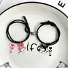 Pulsera de pareja melody coolomi un par para novia estuche pequeño de cuero pulsera de succión magnética para novias diadema femenina
