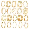 Anillo Abierto Multijunta Transfronterizo Europeo y Americano Juego de 22 Piezas Anillo de Amor Diseño para Mujer Anillo Retro de Nicho