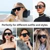 Óculos de Sol Quadrados Oversized para Mulheres Homens Moda Top Plano Armação Grande Preta Óculos