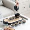 Juego de Té de Viaje para Exterior Traje Tetera de Cerámica Juego de Té Kung Fu Portátil Actividades de Negocios Regalo de Alta Gama